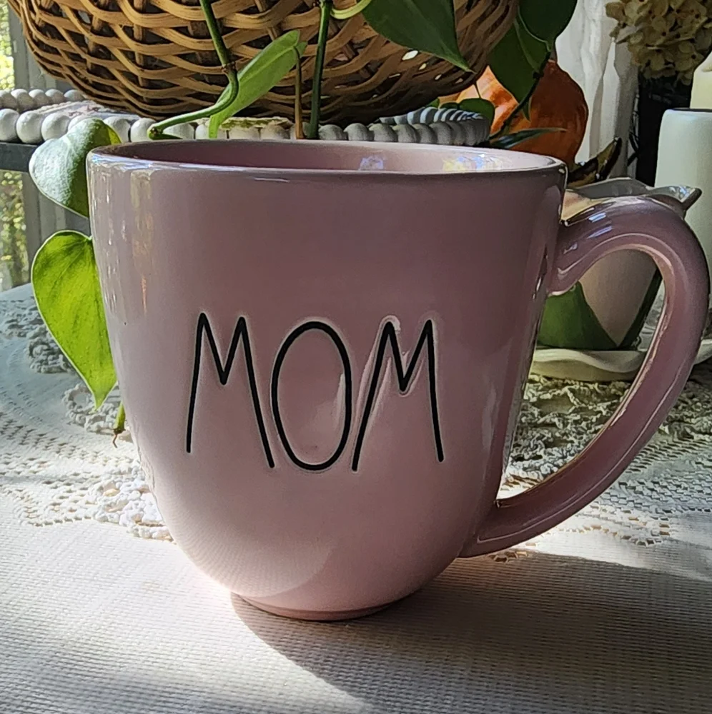 Rae Dunn Pink 'MOM' Ceramic Mug - Picture 1 of 4